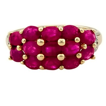 9ct gold Ruby / Diamond Cluster Ring size P